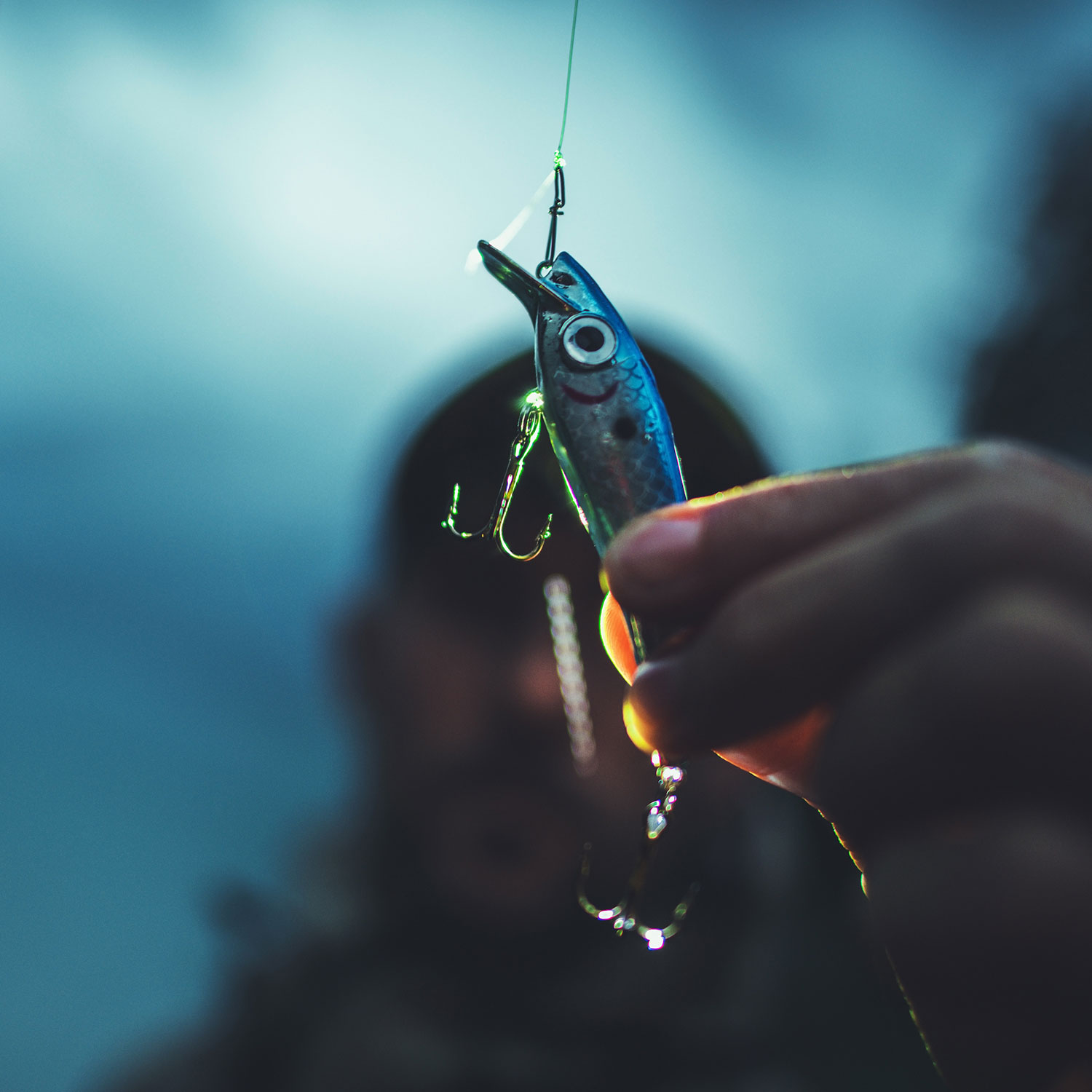 A closeup view of a fly fishing bait being used at Center Hill Lake.