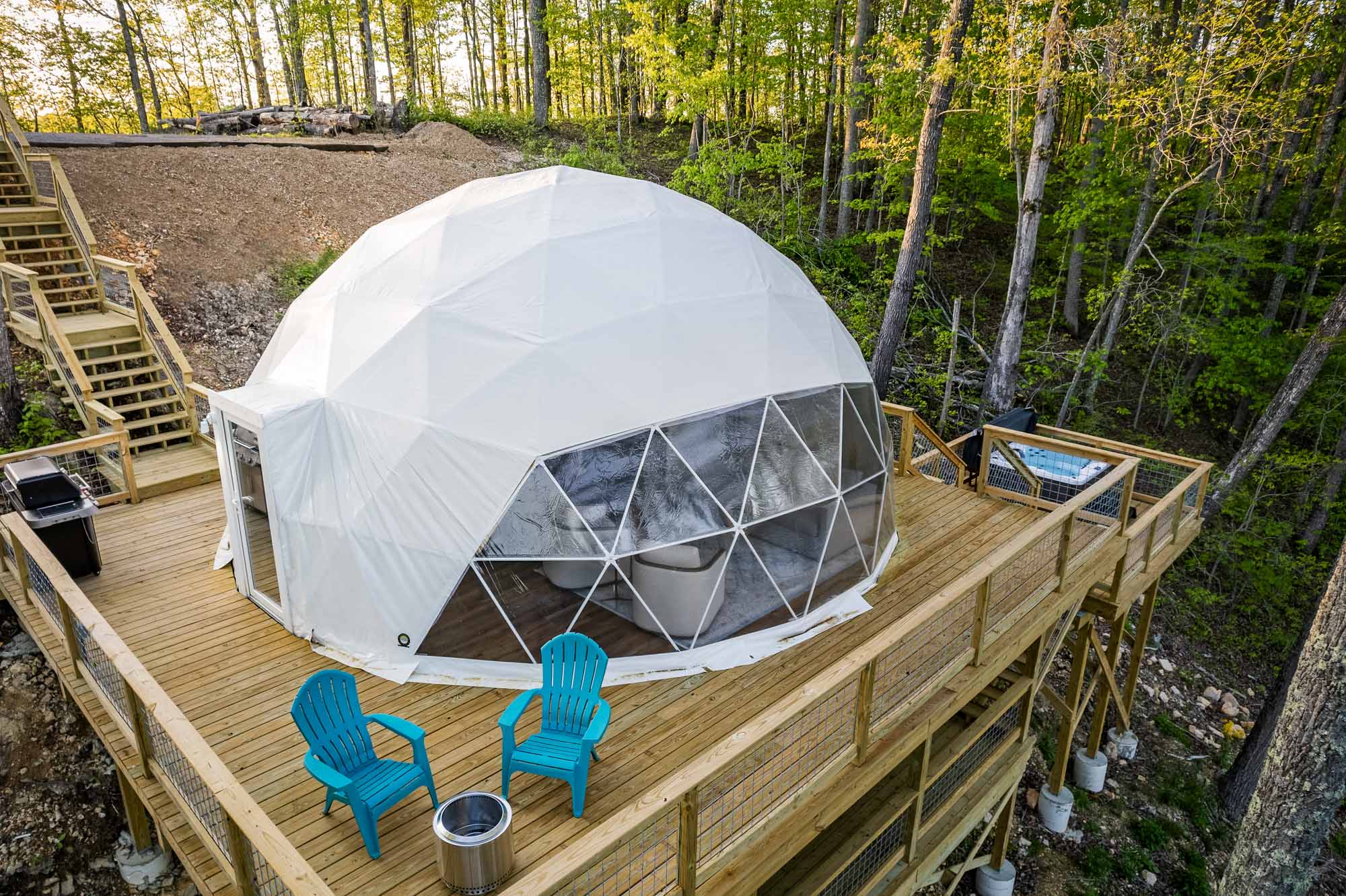 glamping dome vacation rental on Center Hill Lake