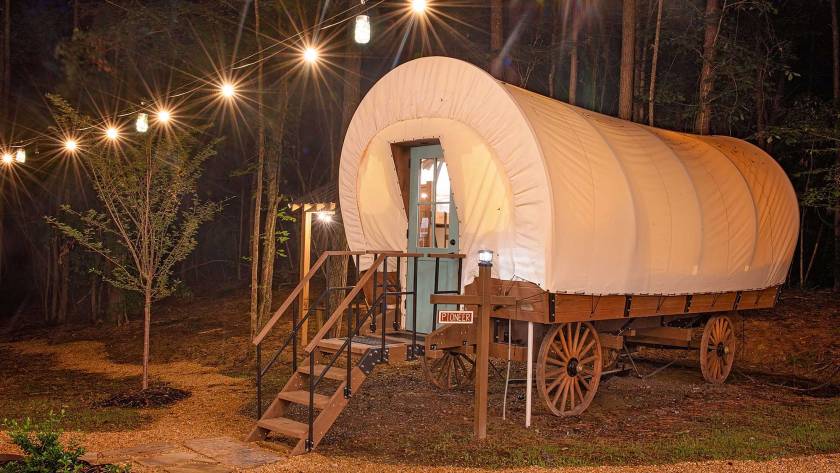glamping wagon near Cherokee National Forest
