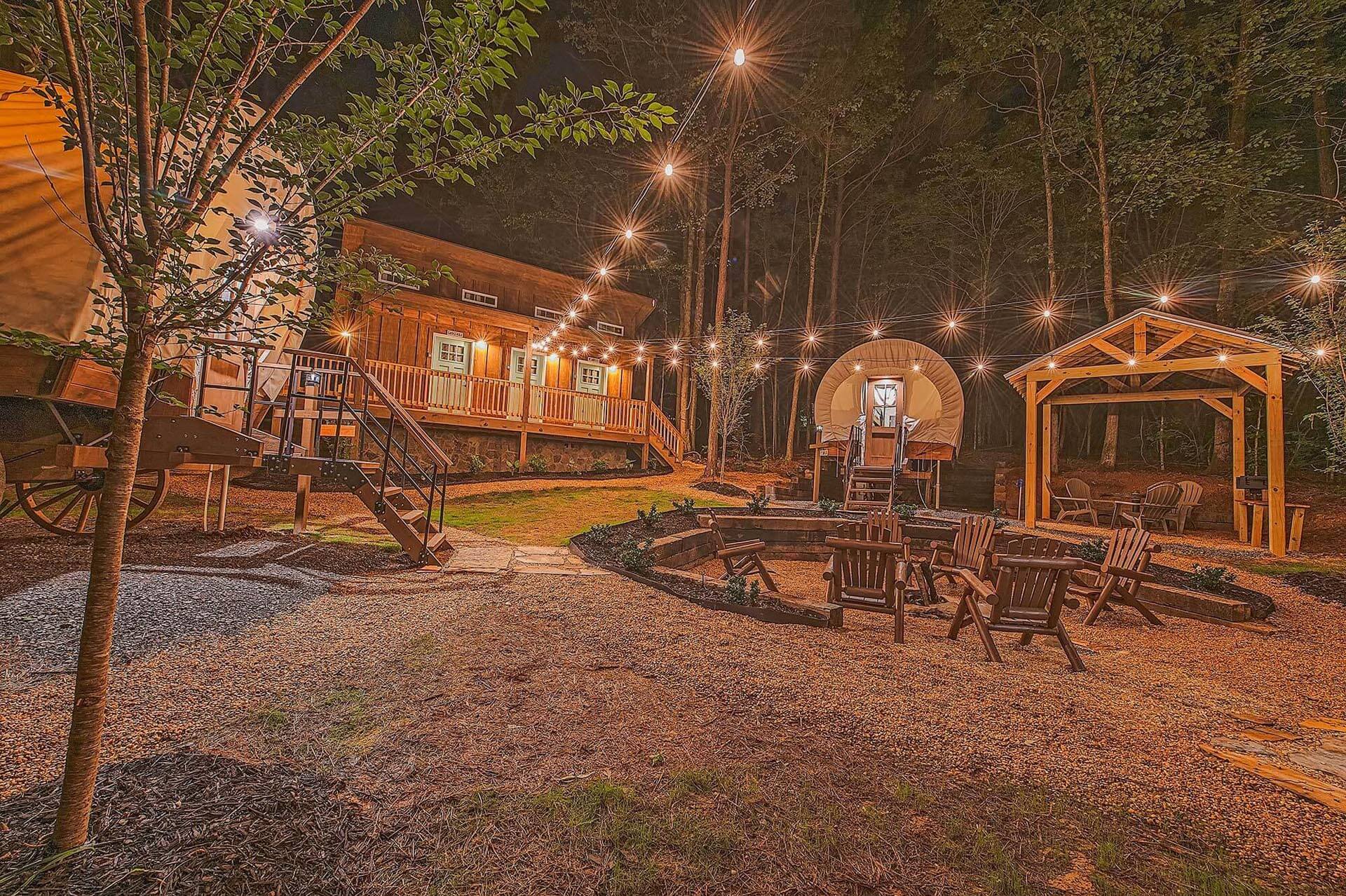 covered wagon camping near Ocoee River