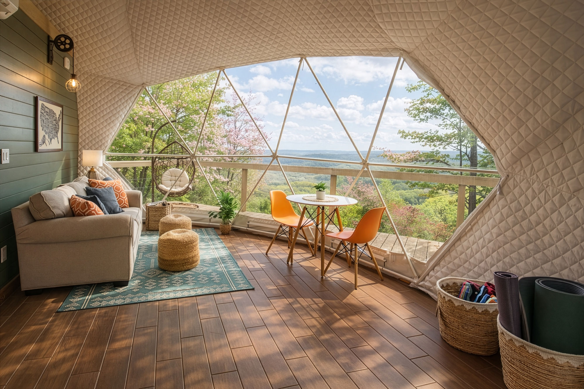 Tennessee glamping dome interior